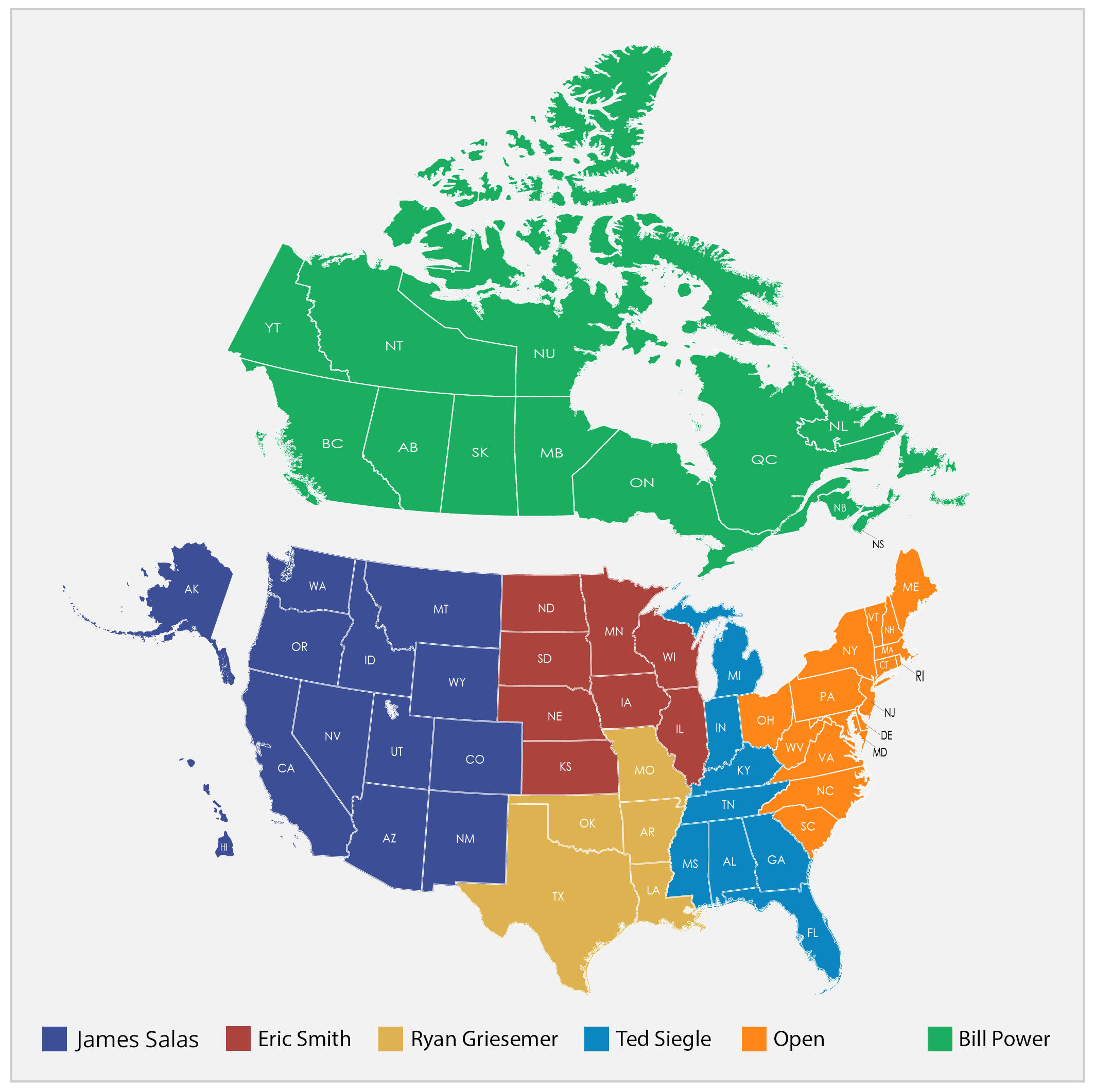 Ridewell Sales Territories